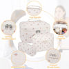 Picture of Makeup Bag Set, Quilted Makeup Bag, Large Floral Cosmetic Bag for Women, Cute Cotton Makeup Bags, Flower Travel Toiletry Organizer Bag(Plaid Floer)