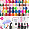 Picture of Beetles 85 Pcs Gel Nail Polish Kit with U V Light, 55 Colors Jelly Pink Gel Nail Kit with Base Top Coat Tools for All Seasons, Red Green Jelly Pearl Gel Style Manifesto DIY Nail Art Gifts for Women