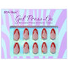 Picture of BTArtbox Press On Nails Almond - Designed Red French Tip Press On Nails Short with Gold Foil, Glue On Nails for Gifts, Stick On Nails in 16 Sizes, Wildfire Waves
