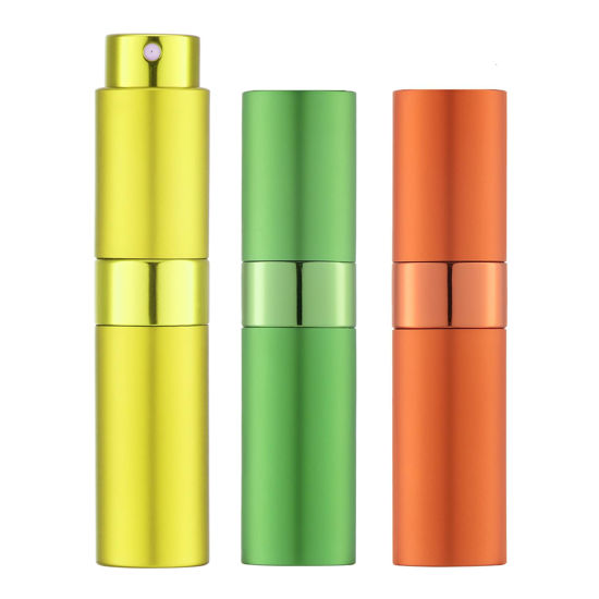Picture of Lisapack 8ML Atomizer Perfume Spray Bottle for Travel (3 PCS) Empty Cologne Dispenser, Portable Sprayer (Yellow, Green, Orange)