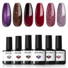 Picture of modelones Gel Nail Polish Set 6 Colors Red Burgundy Brown Purple Glitter Gel Nail Polish Color Changing Sparkle Shimmer Gel Polish Kit Soak Off UV Nail Art DIY Salon Gifts For Women Girl