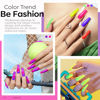 Picture of modelones Neon Gel Nail Polish Set, 6 Summer Neon Bright Colors Hot Pink Green Navy Blue Purple Orange Yellow Nail Gel Kit Soak Off Nail Art Design Manicure DIY at Home Salon Gift for Girls Ladies