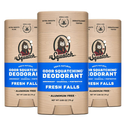 Picture of Dr. Squatch Natural Deodorant for Men 3 Pack Fresh Falls - Odor-Squatching Men's Deodorant Aluminum Free (2.65 oz, 3 Pack)
