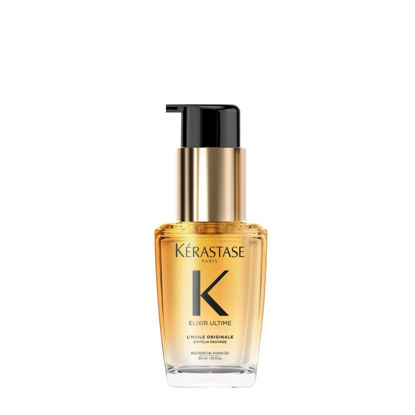 Picture of Kerastase Elixir Ultime Travel Size L'Huile Original Hair Oil - Hydrating Oil Serum to Smooth Frizz and Add Shine, Strengthens and Provides Heat Protection, For All Hair Types