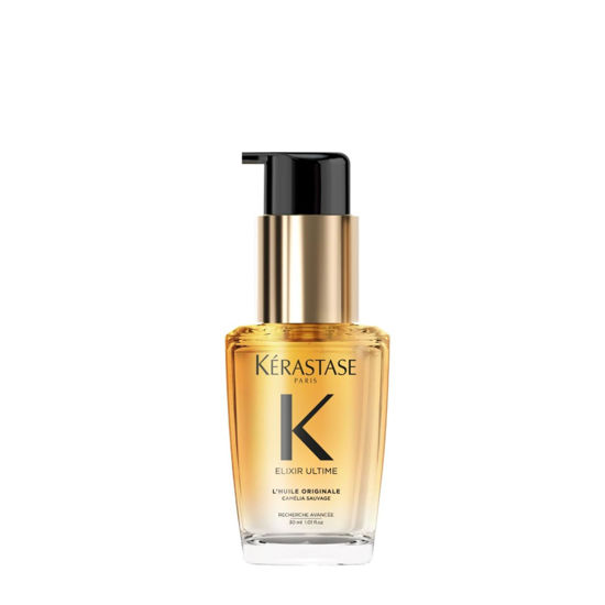 Picture of Kerastase Elixir Ultime Travel Size L'Huile Original Hair Oil - Hydrating Oil Serum to Smooth Frizz and Add Shine, Strengthens and Provides Heat Protection, For All Hair Types