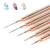 Picture of Artdone Metallic Nail Art Pens, Liner Brushes Set, 5PCS Copper Color Nail Tools For Long Lines, Thin Details, Fine Drawing, Liner Brush UV Gel Polish Painting Nail Design Sizes 5/8/12/20/25mm