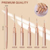 Picture of Artdone Metallic Nail Art Pens, Liner Brushes Set, 5PCS Copper Color Nail Tools For Long Lines, Thin Details, Fine Drawing, Liner Brush UV Gel Polish Painting Nail Design Sizes 5/8/12/20/25mm