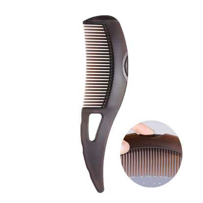 Picture of Dandruff Comb Self-cleaning, Scalp Care Massage Energy Comb, Plastic Wide Hollow Tooth Button Comb for Scalp Exfoliation with Gua Sha Handle for Healthier Scalp and Hair Growth for Women Men Kids