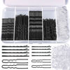 Picture of Teenitor 300pcs Hair Pins Bobby Pins Black, 100 Black Bobby Pins 100 Hair Pins for Women and 100 Clear Hair Bands Kit, Black Hair Pins for Buns 2" 2.36" and Black Bobby Pins 2" 2.75"