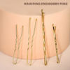 Picture of Teenitor 300pcs Blonde Bobby Pins Hair Pins 100 Bobby Pins Blonde Hair,100 Hair Pins for Women 100 Hair Bands Kit, Blonde Bobby Pins for Hair Hair Pins for Buns 2" 2.36" Bobby Pins Blonde 2" 2.75"
