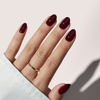 Picture of BTArtbox Press On Nails Short - Dark Red Fall Press on Nails, Short Oval Fake Nails with Nail Glue, Fit Perfectly & Natural Reusable Stick on Nails in 16 Sizes Soft Gel Nail Kit, Coffee Bean