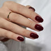 Picture of BTArtbox Press On Nails Short - Dark Red Fall Press on Nails, Short Oval Fake Nails with Nail Glue, Fit Perfectly & Natural Reusable Stick on Nails in 16 Sizes Soft Gel Nail Kit, Coffee Bean