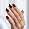 Picture of BTArtbox Press On Nails Short - Dark Red Fall Press on Nails, Short Oval Fake Nails with Nail Glue, Fit Perfectly & Natural Reusable Stick on Nails in 16 Sizes Soft Gel Nail Kit, Coffee Bean