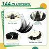 Picture of DIY Lash Extension Kit 144pcs 8-18MIX Lash Clusters with Super Hold Mascara Brush Bond and Seal Lash Remover Lash Applicators Lash Brush and Cleaning Pad for KEYYOU DIY Lash Kit (Y10 Kit)