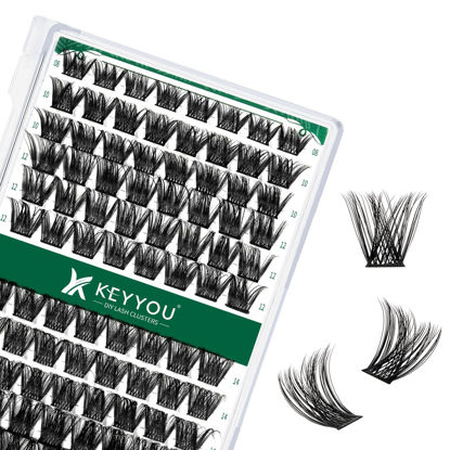 Picture of Lash Clusters 96pcs Individual Lashes C Curl 8-18MIX Eyelash Clusters KEYYOU Volume Wispy Lash Extension Soft&Comfortable Easy DIY at Home(Y01,C-8-18MIX)
