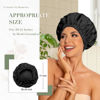 Picture of Reusable Shower Cap for Women, Large Waterproof Shower Bonnet Washable Elastic Band Bath Hair Hat for Long Hair, Braids(Black)