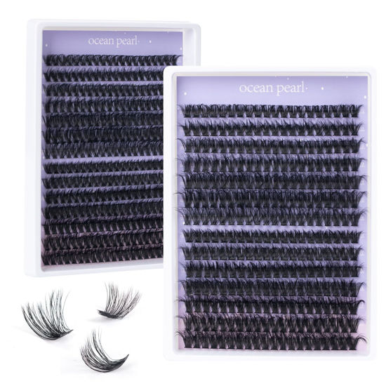 Picture of Lash Clusters Lash Extensions 280 Pcs Individual Lashes DIY Eyelash Extensions 10-16mm Length Mix Cluster Lashes Soft Natural for Makeup at Home - 60D+80D