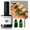 Picture of modelones Cat Eye Gel Nail Polish, 15 ML Glitter Green Gel Polish with Magnet Christmas Series Fall Winter Nail Gel Polish Soak Off Led Reflective Nail Art Gel Manicure Salon DIY Gifts