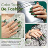 Picture of modelones Cat Eye Gel Nail Polish, 15 ML Glitter Green Gel Polish with Magnet Christmas Series Fall Winter Nail Gel Polish Soak Off Led Reflective Nail Art Gel Manicure Salon DIY Gifts