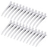 Picture of 24 Packs Duck Bill Clips, Bantoye 3.35 Inches Rustproof Metal Alligator Curl Clips with Holes for Hair Styling, Hair Coloring, Matte Silver