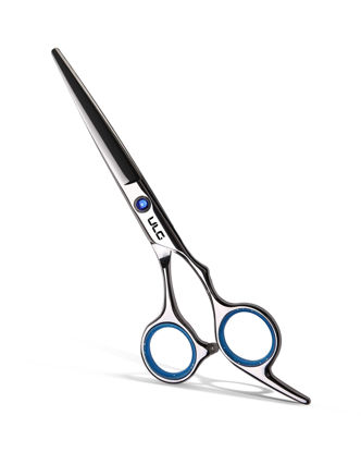 Picture of Hair Cutting Scissors, ULG Professional Hair Scissors 5.5 inch Right-Hand Razor Edge Barber Scissors Salon Hair Cutting Shears Made of Japanese Stainless Steel, Hand Sharpened Blue