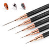Picture of Artdone Metallic Nail Art Pens, Liner Brushes Set, 5PCS Black Color Nail Tools For Long Lines, Thin Details, Fine Drawing, Liner Brush UV Gel Polish Painting Nail Design Sizes 5/8/12/20/25mm