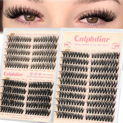 Picture of Cat Eye Lash Clusters Wispy Eyelash Clusters 30D+40D+50D Individual Lashes 400pcs Light & Right Cluster Eyelash Extensions D Curl Lash Extension 8-18mm Natural Lashes Clusters for Beginners