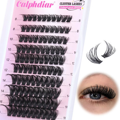 Picture of 80D Lash Clusters Fluffy Eyelash Clusters 8-16mm Mix Cluster Lashes DIY Lash Extension D Curl Cluster Eyelash Extensions 100pcs Individual Lashes Wispy Lashes Clusters by Calphdiar