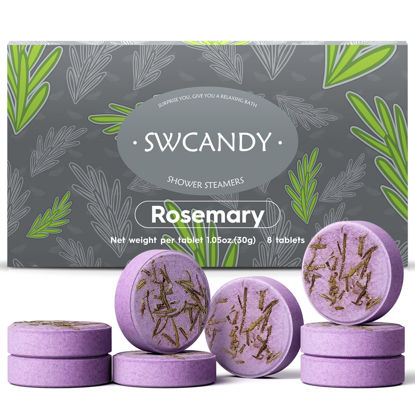 Picture of Aromatherapy Shower Steamers Birthday Day Gifts Rosemary - Swcandy 8 Pcs Bath Bombs Birthday Gifts for Women, Shower Bombs with Essential Oils, Relaxation Home SPA for Women Who Has Everything