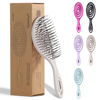 Picture of Ninabella Mini Spiral Wet Brush - Wet Hair Brush Detangler for Women - Pro Shower Wetbrush for Curly or Thick Hair - Vent Brush - Small Travel Detangling Hairbrushes - Cream