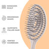Picture of Ninabella Mini Spiral Wet Brush - Wet Hair Brush Detangler for Women - Pro Shower Wetbrush for Curly or Thick Hair - Vent Brush - Small Travel Detangling Hairbrushes - Cream