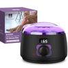 Picture of BLITZWAX Waxing Machine Hair Removal Suitable for Beginners in Any Part for Face, Arms, Legs and Bikini Line, Wax Pot with 16oz Capacity - Effortless and Quick Purple Digital Hard Wax Warmer at Home