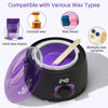 Picture of BLITZWAX Waxing Machine Hair Removal Suitable for Beginners in Any Part for Face, Arms, Legs and Bikini Line, Wax Pot with 16oz Capacity - Effortless and Quick Purple Digital Hard Wax Warmer at Home
