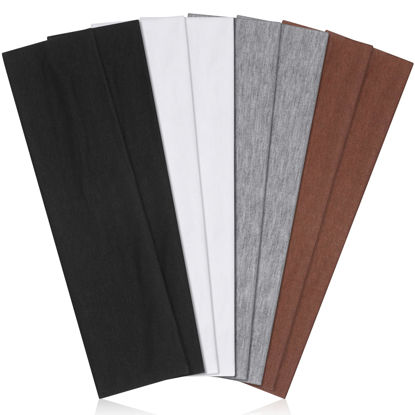Picture of Headbands for Women Non Slip - Stylish Sports Hair Bands for Women's Hair - Soft Cotton Cloth Stretchy Headbands for Women for Yoga, Outdoor Exercise Running