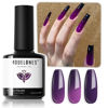 Picture of modelones Color Changing Black Purple Gel Nail Polish, 15 ML Black Dark Purple Mood Temperature Change Nail Polish Gel Soak Off Black Nail Art DIY Salon Manicure Holiday Gift for Girls Women