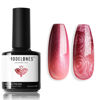 Picture of modelones Color Changing Gel Nail Polish, 15 ML Pearl Gel Polish Temperature Color Changing Mood Violet Pearlescent Rose Red Swirl Thread Texture Soak off U V Cured Mermaid Thermal Gel Polish Salon