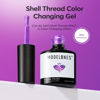 Picture of modelones Color Changing Gel Nail Polish, 15 ML Pearl Gel Polish Temperature Color Changing Mood Pearlescent Purple Pink Swirl Thread Texture Soak off UV Cured Gel Polish Salon Manicure Art