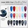 Picture of modelones Cat Eye Gel Nail Polish, 15ML Holographic 9D Black Cat Eye Glitter Multichrome Gel Polish Black Blue Nail Gel Polish with Magnet Soak Off Led Mani Nail Art Gel DIY Salon Gift