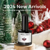 Picture of modelones Glitter Gel Nail Polish, 15 ML Glitter Sparkle Bright Red Nail Polish Shiny Holographic Gel Polish Soak OFF LED Nail Art Christmas Winter Gel Nail Manicure Salon DIY Nails Gift for Women