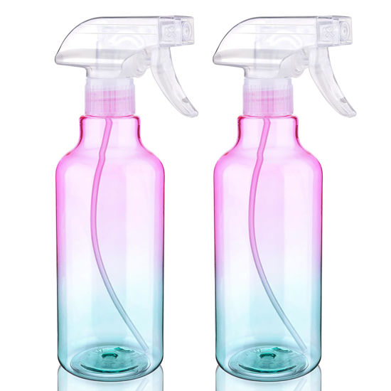 Picture of Plastic Spray Bottle 16.9oz Empty Spray Bottles Refillable Container Trigger Sprayer for Cleaning Solutions, Water, Plants, Pet, Essential Oils, Hair, 2 Pack (gradient)
