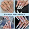Picture of Luckyfairy XXL Long Half Cover Coffin Nails Tips, 240 Pcs Clear Gel x Acrylic Nails False Nail Tips Coffin, 12 Sizes Press On Nails Coffin with Box for Women & Girls Nail Extension