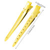 Picture of 24 Packs Duck Bill Clips, Bantoye 3.35 Inches Rustproof Metal Alligator Curl Clips with Holes for Hair Styling, Hair Coloring, Bright Yellow