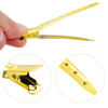Picture of 24 Packs Duck Bill Clips, Bantoye 3.35 Inches Rustproof Metal Alligator Curl Clips with Holes for Hair Styling, Hair Coloring, Bright Yellow
