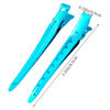 Picture of 24 Packs Duck Bill Clips, Bantoye 3.35 Inches Rustproof Metal Alligator Curl Clips with Holes for Hair Styling, Hair Coloring, Bright Blue
