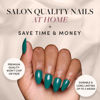 Picture of Glamnetic Press On Nails - Emerald Green | Opaque Cool Tone, Deep Emerald Green Short Almond Short Almond False Nails, Reusable Stick On Fake Nails with Glue | Salon Quality | 15 Sizes - 30 Nail Kit