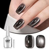 Picture of GAOY Jelly Black Cat Eye Gel Nail Polish, 16ml Glitter Holographic Nail Polish with Magnet, Reflective Translucent UV Gel, 2946 Black Pearls