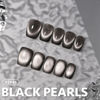 Picture of GAOY Jelly Black Cat Eye Gel Nail Polish, 16ml Glitter Holographic Nail Polish with Magnet, Reflective Translucent UV Gel, 2946 Black Pearls