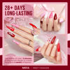 Picture of MEFA Gel Nail Polish Set, 12 Colors Burgundy Red Gel Polish Set Christmas Shimmering Red Glitter Nail Polish Gel Soak Off Rosy red Nude Pink Brown Gel Nail Gifts for Women Girl DIY Salon Home Manicure