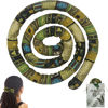 Picture of Spiral Lock Hair Tie Dreadlock Accessory Bendable Hair Ties for Women and Men Ponytail Holders Colorful Dreadlock Hair Tie Long Dreads Thick Curly Hair Holder (Green Pattern)