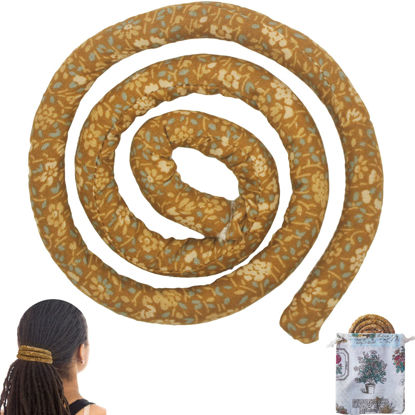 Picture of Spiral Lock Hair Tie Dreadlock Accessory Bendable Hair Ties for Women and Men Ponytail Holders Colorful Dreadlock Hair Tie Long Dreads Thick Curly Hair Holder (Brown vine)